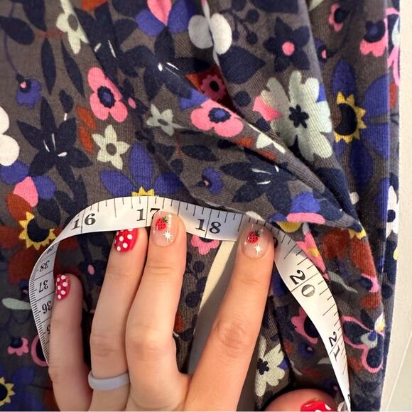 Boden Gray Blue Floral Jersey Long Sleeve MIDI Dress 12 - Picture 8 of 12